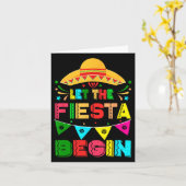 The Fiesta Begin おもしろい Cinco De Mayo Mexican カード (黄色い花)