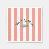 The Fifty Club Peach Beach Stripe 50th Birthday  スタンダードカクテルナプキン (正面)