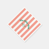 The Fifty Club Peach Beach Stripe 50th Birthday  スタンダードカクテルナプキン (角)