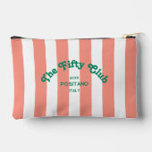 The Fifty Club Pink Cabana Stripe 50th Birthday アクセサリーポーチ (裏面)