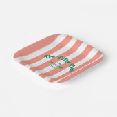 The Fifty Club Pink Cabana Stripe 50th Birthday  ペーパープレート (傾斜あり)
