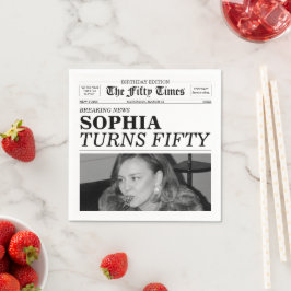 The Fifty Times Newspaper 50th Birthday スタンダードカクテルナプキン