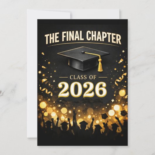 The Final Chapter Elegant Graduation Party Custom 招待状 (正面)