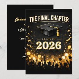 The Final Chapter Elegant Graduation Party Custom 招待状