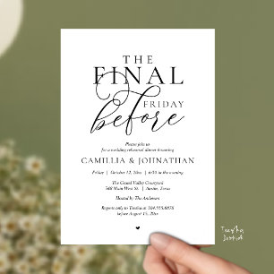 “The Final Friday Before” ロマンチックなリハーサルディナー 招待状