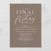 “The Final Friday Before” ロマンティックなリハーサルディナー 招待状 (正面)