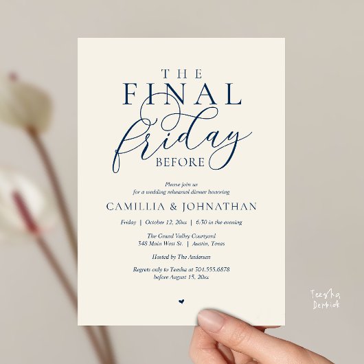 “The Final Friday Before” ロマンティックなリハーサルディナー 招待状