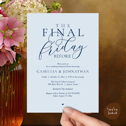 “The Final Friday Before” ロマンティックなリハーサルディナー 招待状
