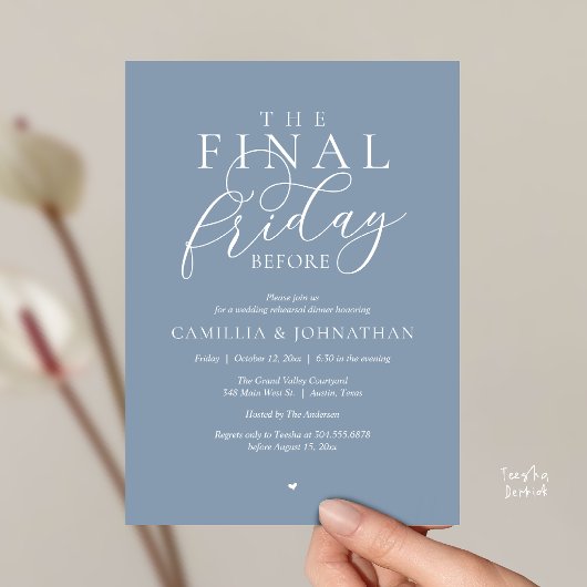 “The Final Friday Before” ロマンティックなリハーサルディナー 招待状