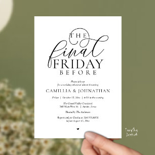 “The Final Friday Before” ロマンティックなリハーサルディナー 招待状