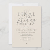 “The Final Friday Before” 高級リハーサルディナー 招待状 (正面)