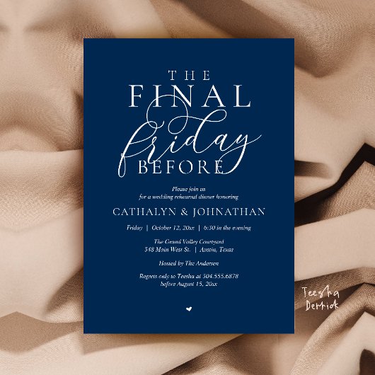 “The Final Friday Before” 高級リハーサルディナー 招待状