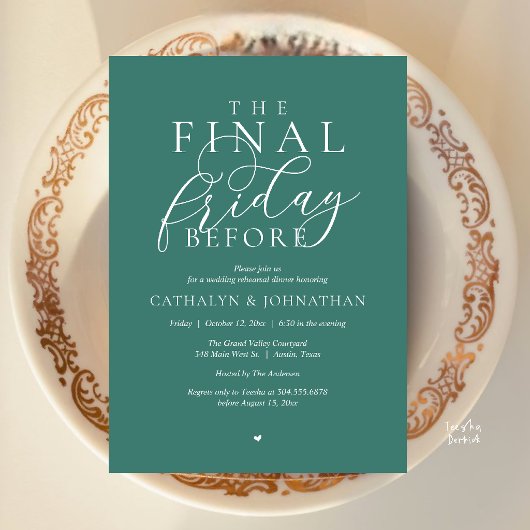 “The Final Friday Before” 高級リハーサルディナー 招待状