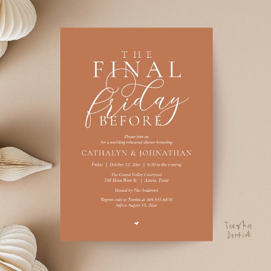 “The Final Friday Before” 高級リハーサルディナー 招待状