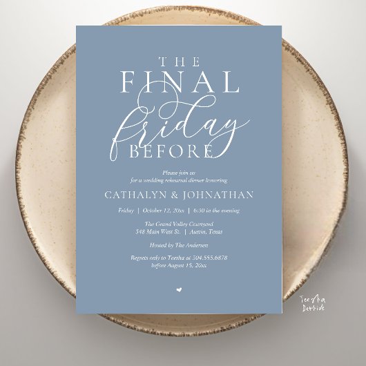 “The Final Friday Before” 高級リハーサルディナー 招待状