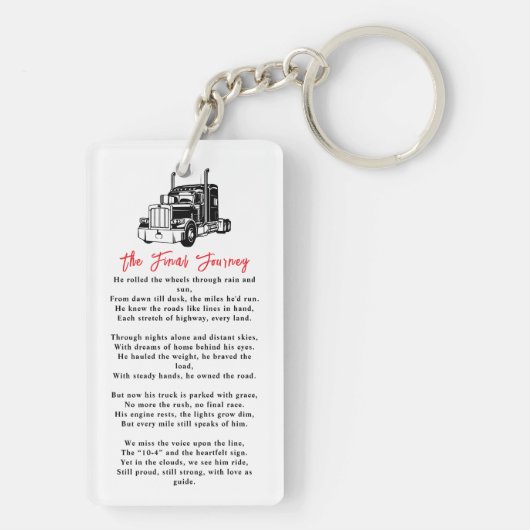 The Final Journey | Trucker Memorial Keychain キーホルダー (裏面)