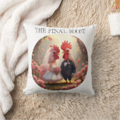 The Final Roost – Cute Rooster Wedding Bachelorett クッション (ブランケット)