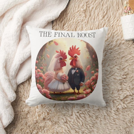 The Final Roost – Cute Rooster Wedding Bachelorett クッション (ブランケット)