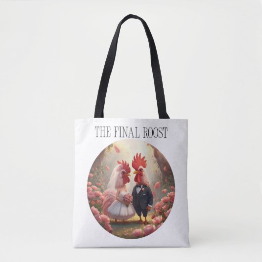 The Final Roost – Cute Rooster Wedding Bachelorett トートバッグ (正面)