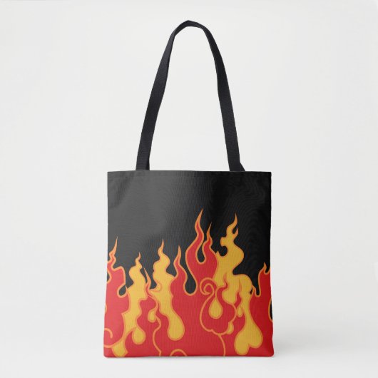 The fire. Flame tongues on a black background. Vin トートバッグ (正面)