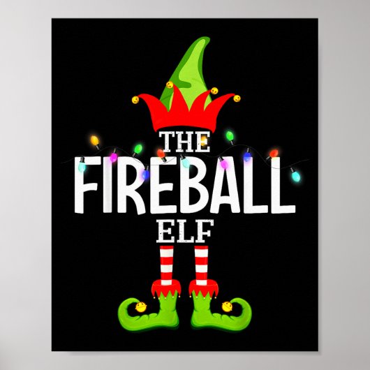 The Fireball Elf Christmas Matching Pajamas  ポスター (正面)