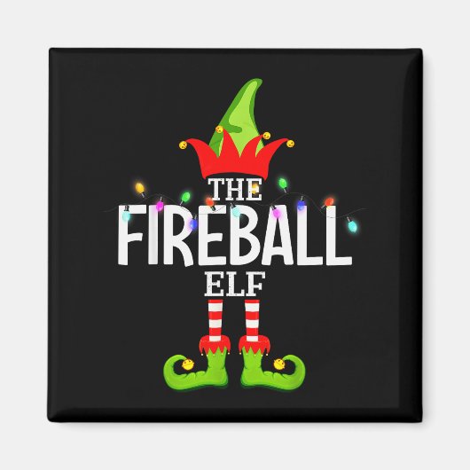 The Fireball Elf Christmas Matching Pajamas マグネット (正面)
