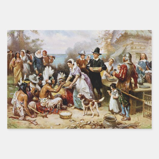 The First Thanksgiving, 1621, ラッピングペーパーシート (正面3)