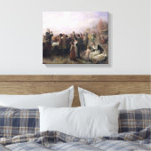 The First Thanksgiving at Plymouth by Brownscombe キャンバスプリント (インサイチュ (寝室))