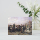 The First Thanksgiving at Plymouth by Brownscombe シーズンポストカード (スタンド正面)