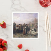 The First Thanksgiving at Plymouth by Brownscombe スタンダードカクテルナプキン (インサイチュ)