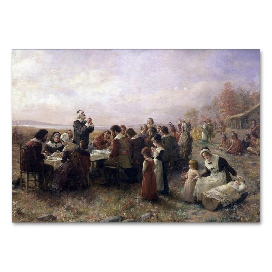 The First Thanksgiving at Plymouth by Brownscombe テーブルナンバー (正面)