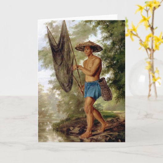 The Fisher from Sacag Fine Art Greetings Card カード (黄色い花)
