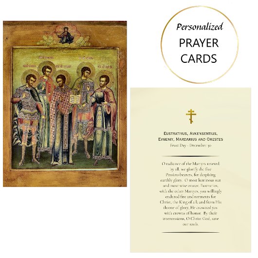 The Five Companions Holy Martyrs Prayer Card プレイスカード
