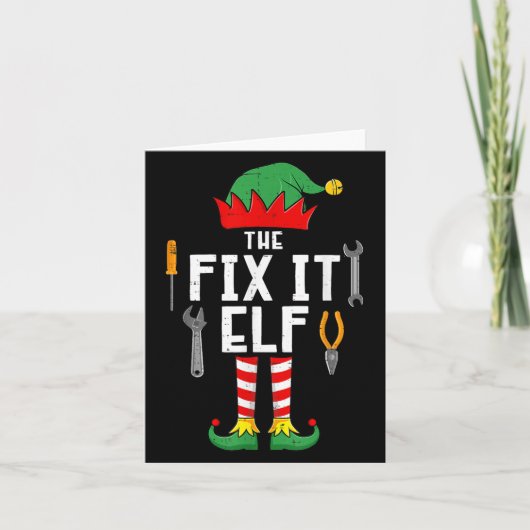 The Fix It Elf Christmas Family Matching Xmas Grou カード (正面)
