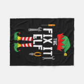 The Fix It Elf Christmas Family Matching Xmas Grou フリースブランケット (正面(横))