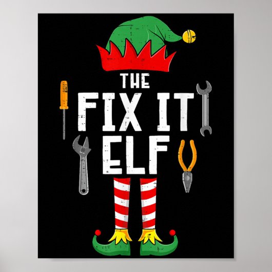 The Fix It Elf Christmas Family Matching Xmas Grou ポスター (正面)