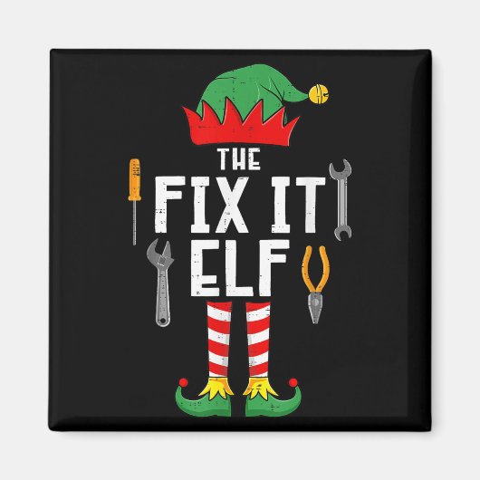 The Fix It Elf Christmas Family Matching Xmas Grou マグネット (正面)