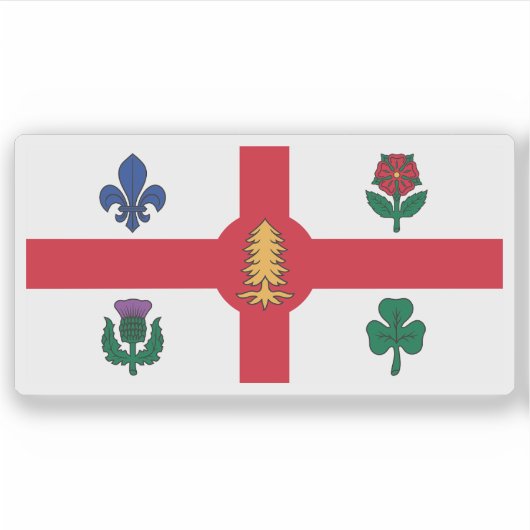 The flag of the city of Montreal, Quebec, Canada シール (正面)