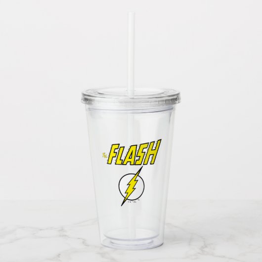 The Flash Name & Lightning Bolt Logo アクリルタンブラー (正面)