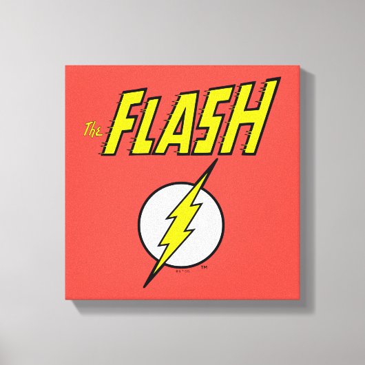 The Flash Name & Lightning Bolt Logo キャンバスプリント (正面)