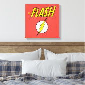The Flash Name & Lightning Bolt Logo キャンバスプリント (インサイチュ (寝室))
