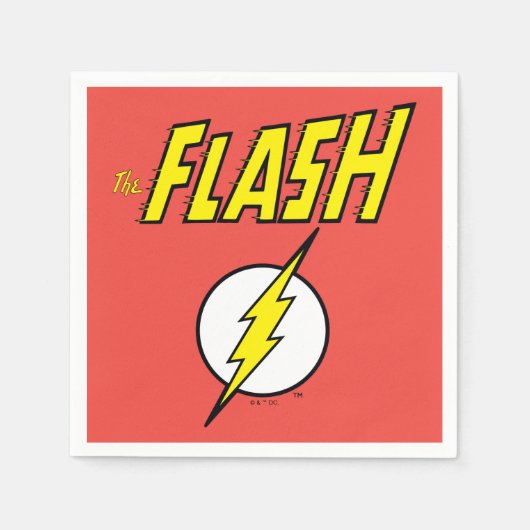 The Flash Name & Lightning Bolt Logo スタンダードカクテルナプキン (正面)
