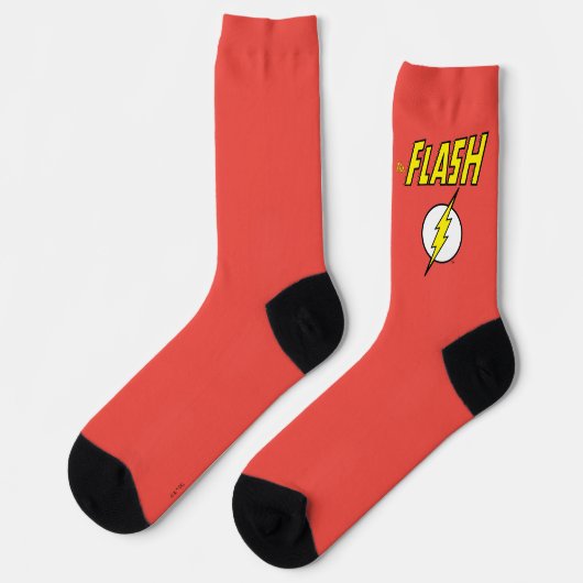 The Flash Name & Lightning Bolt Logo ソックス (左)