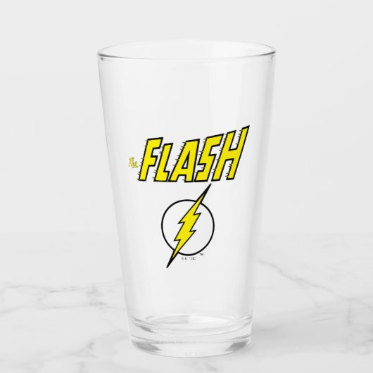The Flash Name & Lightning Bolt Logo タンブラーグラス (正面)