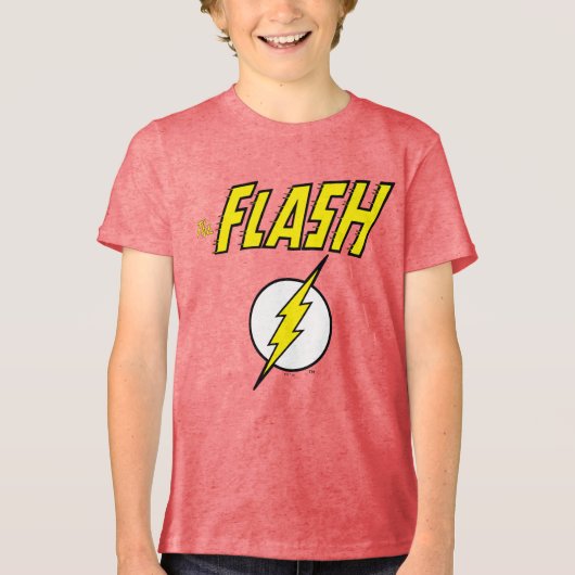 The Flash Name & Lightning Bolt Logo トライブレンドＴシャツ (正面)