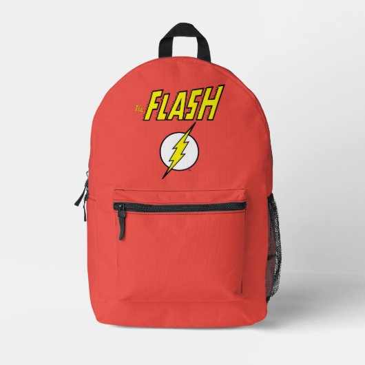 The Flash Name & Lightning Bolt Logo プリントバックパック (正面)