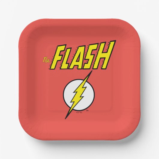 The Flash Name & Lightning Bolt Logo ペーパープレート (正面)