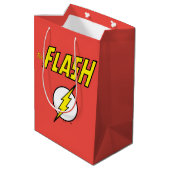 The Flash Name & Lightning Bolt Logo ミディアムペーパーバッグ (裏面アングル)