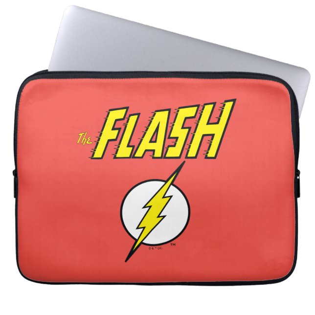 The Flash Name & Lightning Bolt Logo ラップトップスリーブ (正面)