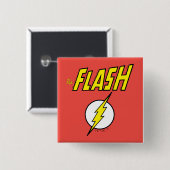 The Flash Name & Lightning Bolt Logo 缶バッジ (正面&裏面)